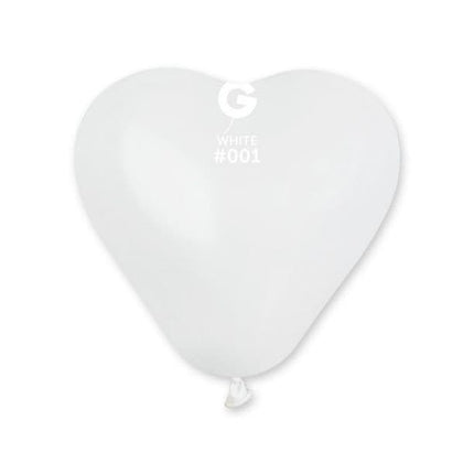6" Hearts White #001 - Gemar image 0
