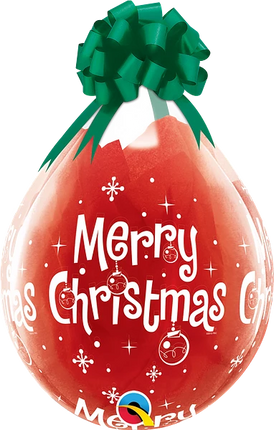 18'' Stuffing Balloons Merry Christmas Assortment Print Diamond Clear image 2