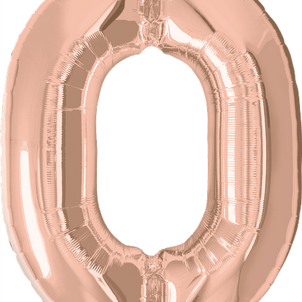 34" Number Zero Rose Gold image 0