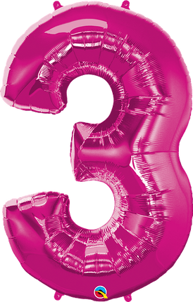 34" Number Three Magenta image 0