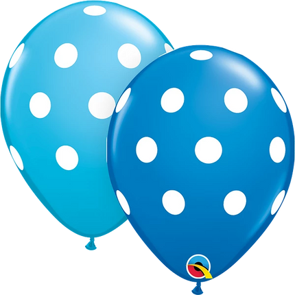 11'' Big Polka Dots (Dark Blue and Robins Egg Blue with white spots)