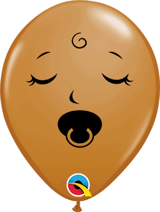 5" Sleeping Baby Dummy Face Mocha Brown image 0