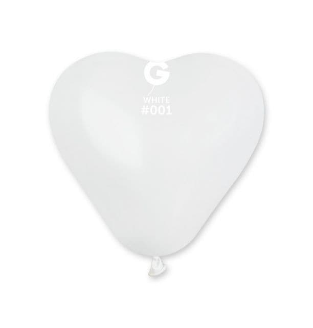 6" Hearts White #001 - Gemar image 0