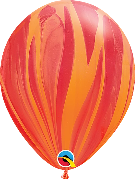 11" Red Orange Rainbow Super Agate Balloons (25pk) image 0