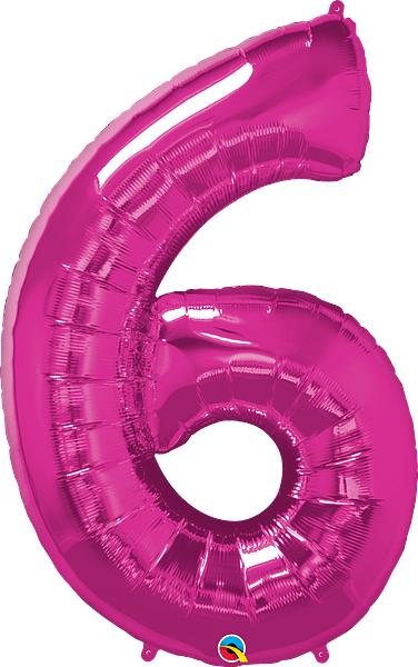 34" Number Six Magenta image 0