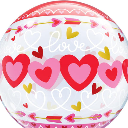 22" Bubble Love Connected Hearts
