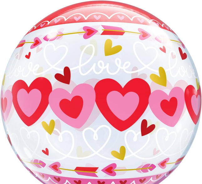 22" Bubble Love Connected Hearts