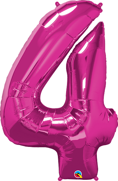 34" Number Four Magenta image 0