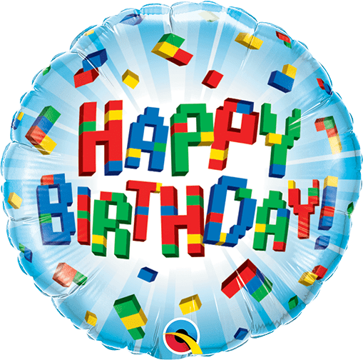 Birthday Exploding Blocks 9" Microfoil image 0