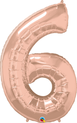 34" Number Six Rose Gold image 0