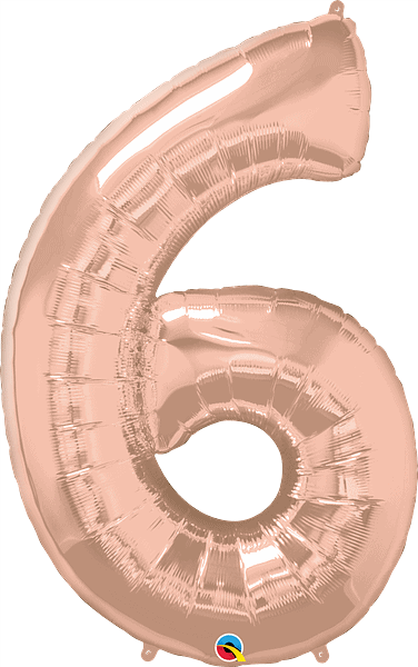 34" Number Six Rose Gold image 0