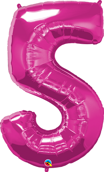 34" Number Five Magenta image 0