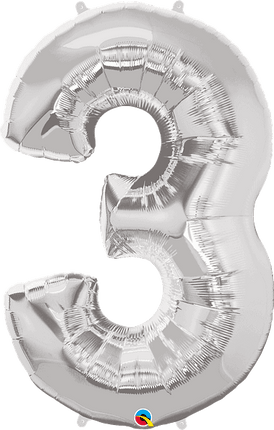 34" Number Three Silver image 0