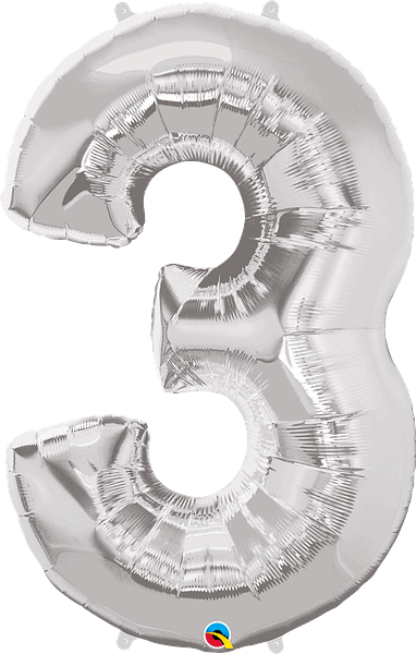 34" Number Three Silver image 0