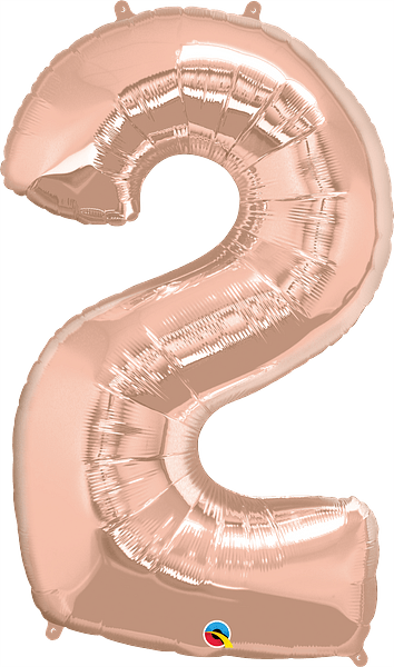 34" Number Two Rose Gold image 0