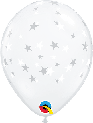 5" Contempo Stars White Ink Diamond Clear image 0