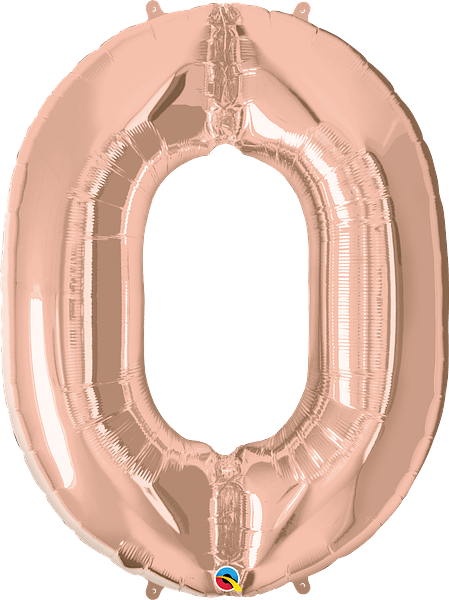 34" Number Zero Rose Gold image 0