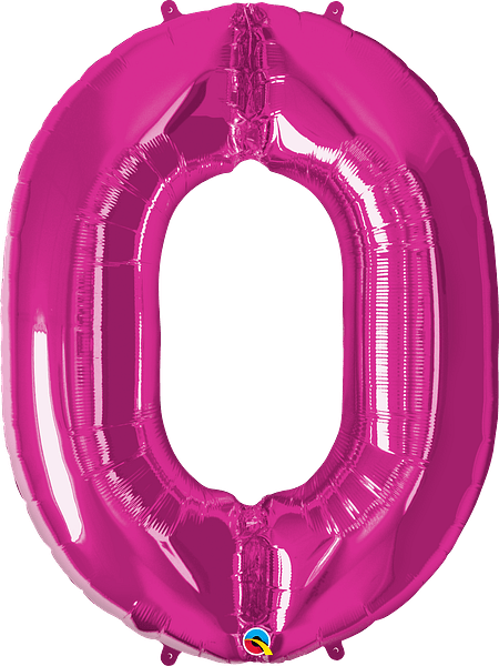 34" Number Zero Magenta image 0