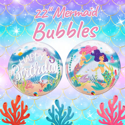 22" Bubble Mermaid Happy Birthday