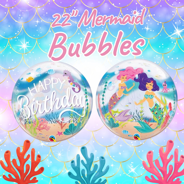 22" Bubble Mermaid Happy Birthday