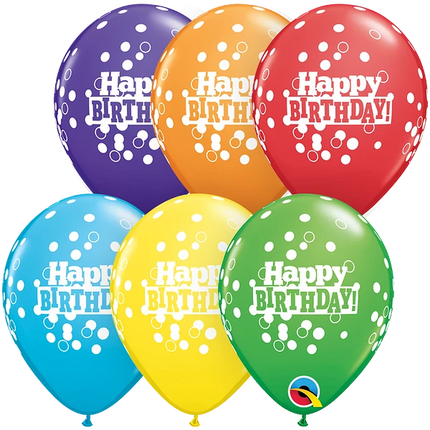 5'' Round Birthday Confetti Dots Assorted (100 per bag) image 0
