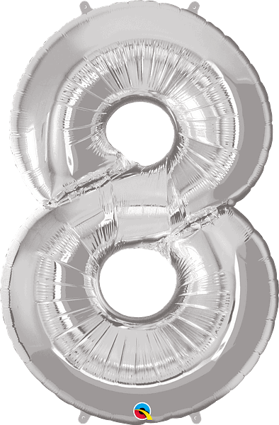 34" Number Eight Silver image 0