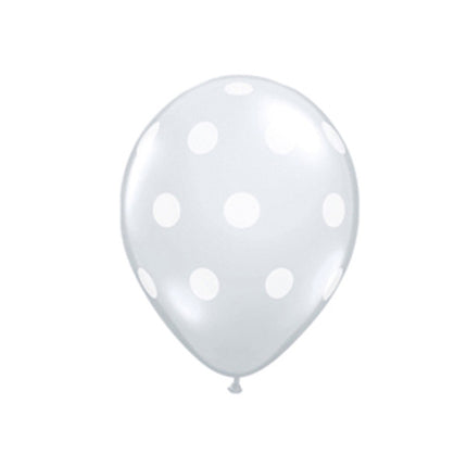 5" Qualatex Big Polka Dots - Diamond clear white polka dots image 0