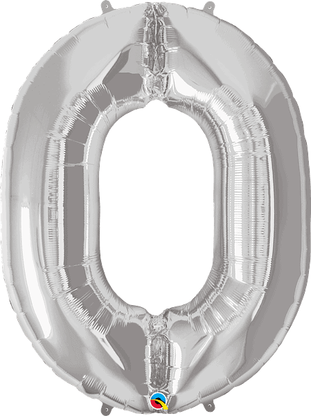 34" Number Zero Silver image 0