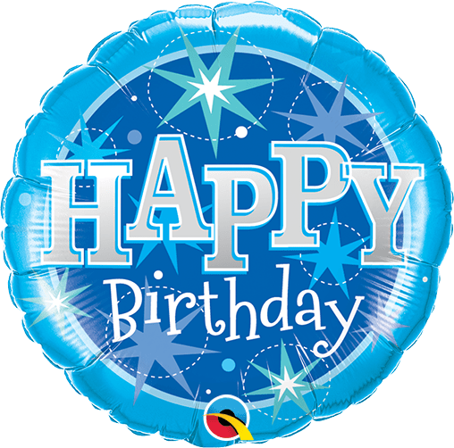 Birthday Blue Sparkle 9" Microfoil image 0