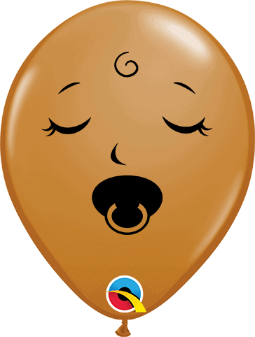 5" Sleeping Baby Dummy Face Mocha Brown image 0