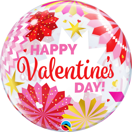 22" Bubble Valentines Day Paper Fans