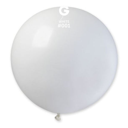 31" round white balloon