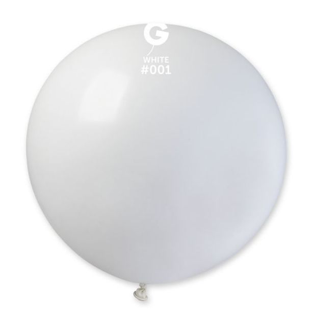 31" round white balloon