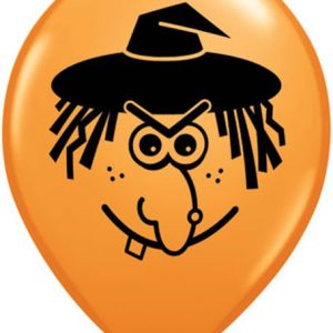 Orange Qualatex Witch Face Balloon 5 inch