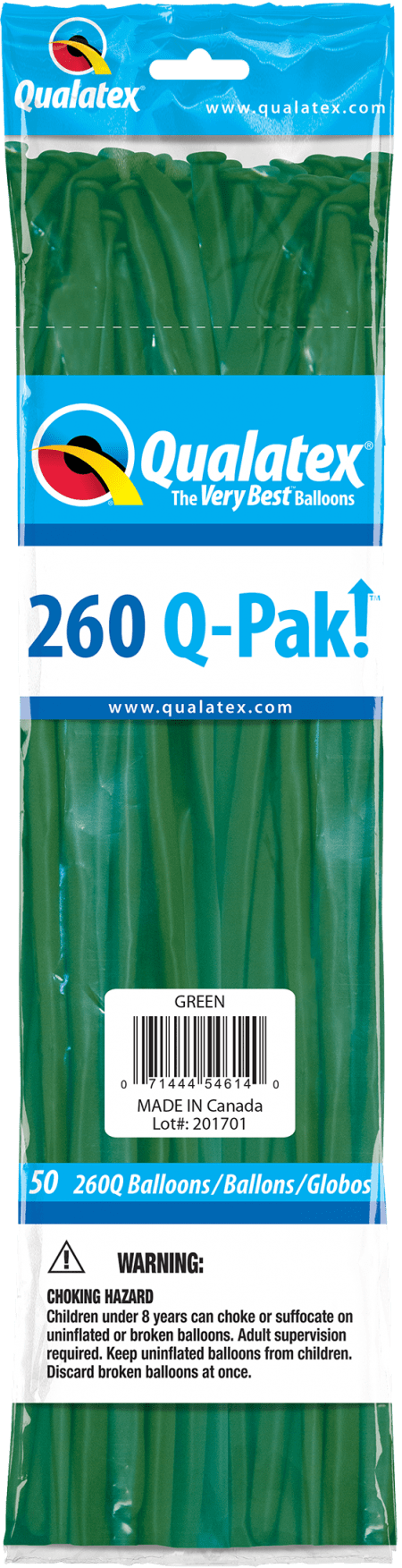 Green Q-Pak Qualatex Modelling Balloons 260Q