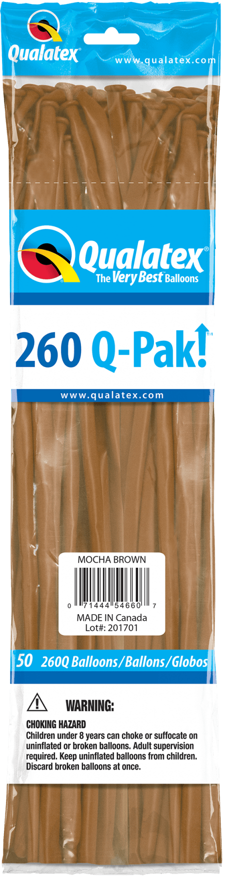Mocha Brown Q-Pak Qualatex Modelling Balloons 260Q