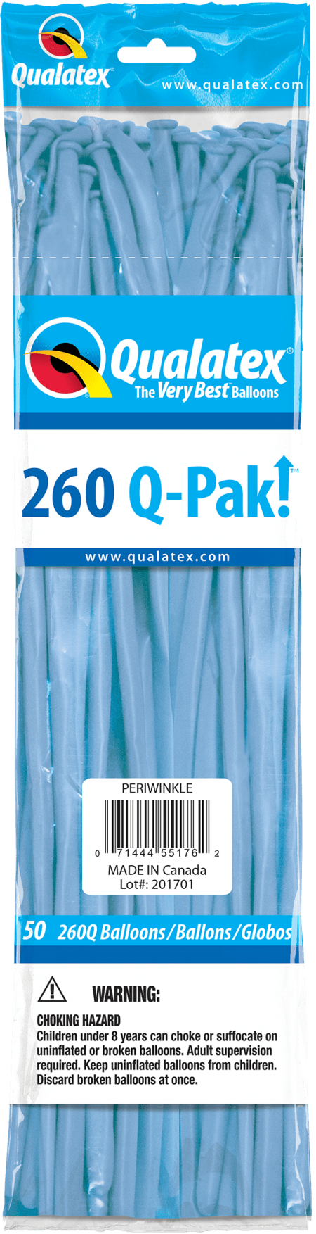 Periwinkle Q-Pak Qualatex Modelling Balloons 260Q
