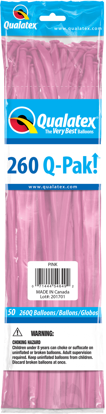 Pink Q-Pak Qualatex Modelling Balloons 260Q