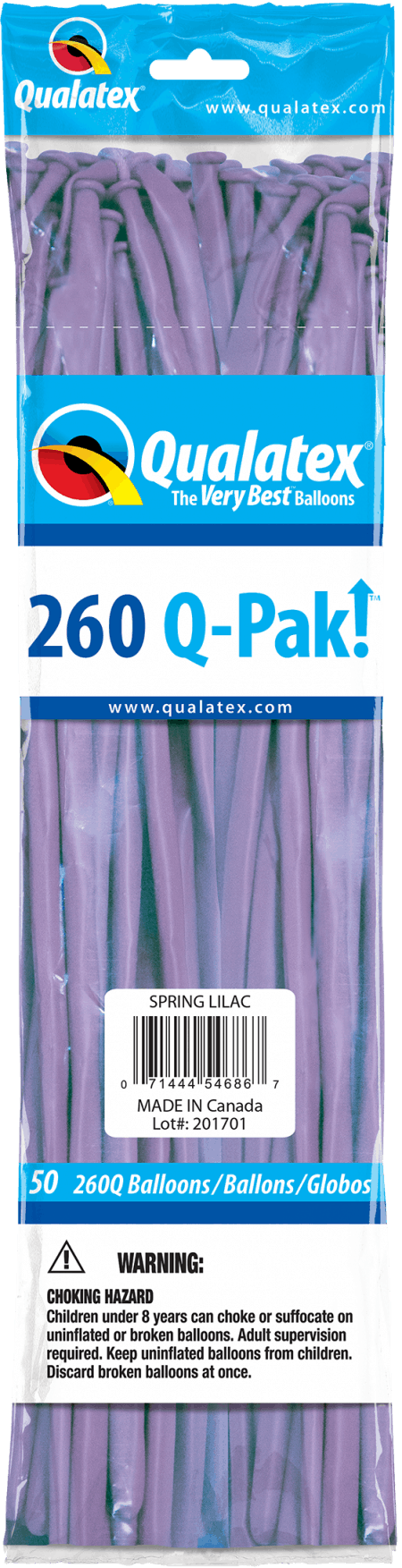 Spring Lilac Q-Pak Qualatex Modelling Balloons 260Q