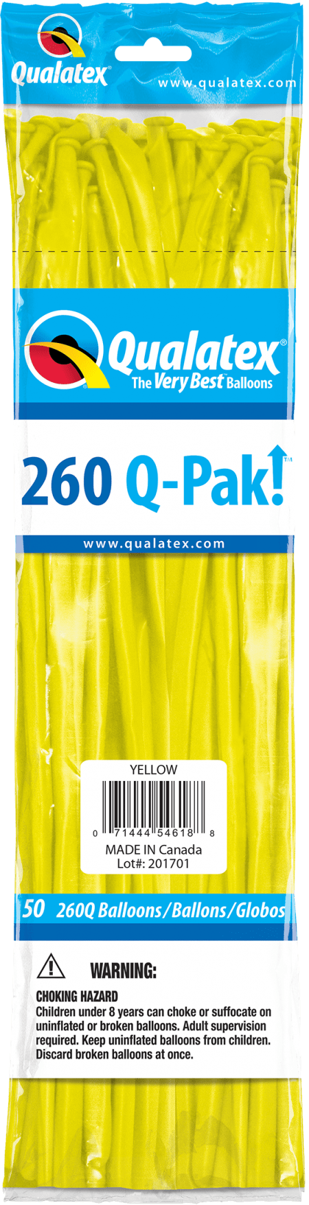 Yellow Q-Pak Qualatex Modelling Balloons 260Q