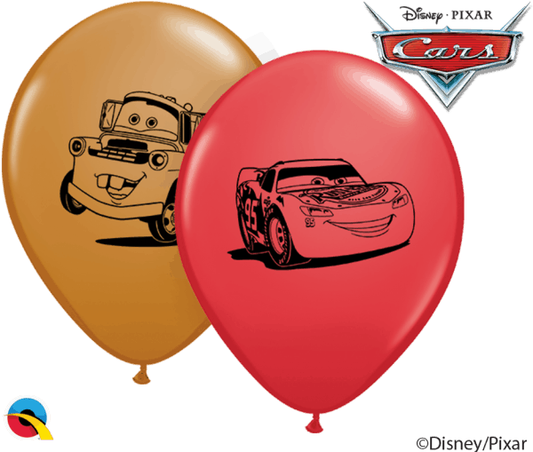 5" print Cars Disney Lightening McQueen and Mater Qualatex Balloon