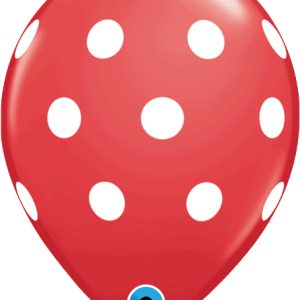 11'' Big Polka Dots (Red with white spots)