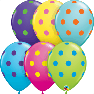 NEW 11'' Big Polka Dots (Colourful Assortment)