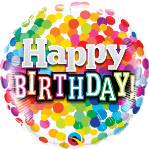 Birthday Rainbow Confetti 9" Microfoil