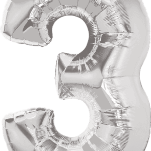 34" Number Three Silver