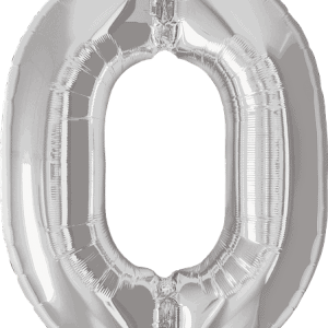 34" Number Zero Silver