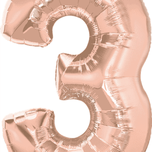 34" Number Three Rose Gold