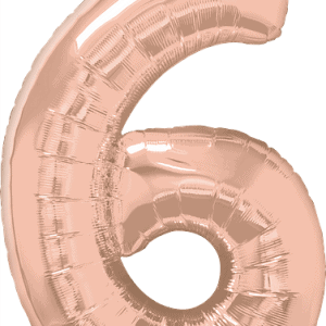 34" Number Six Rose Gold