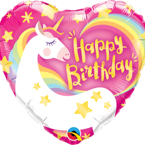 Birthday Magical Unicorn 9" Heart Microfoil