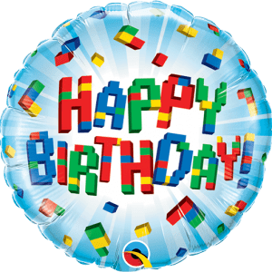 Birthday Exploding Blocks 9" Microfoil